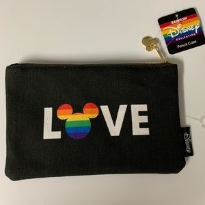 DISNEY PRIDE RAINBOW “Love” MICKEY MOUSE PENCIL CASE ZIPPER POUCH!